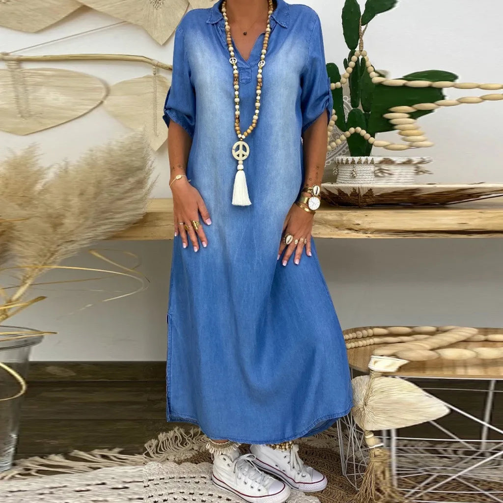 ALICIA | Robe longue en jean