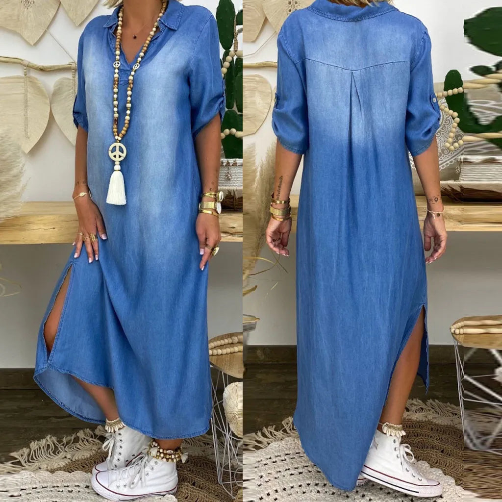 ALICIA | Robe longue en jean