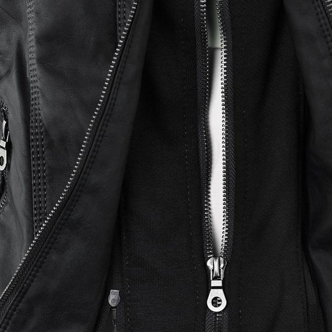 LINDA | Veste en cuir à la mode avec capuche