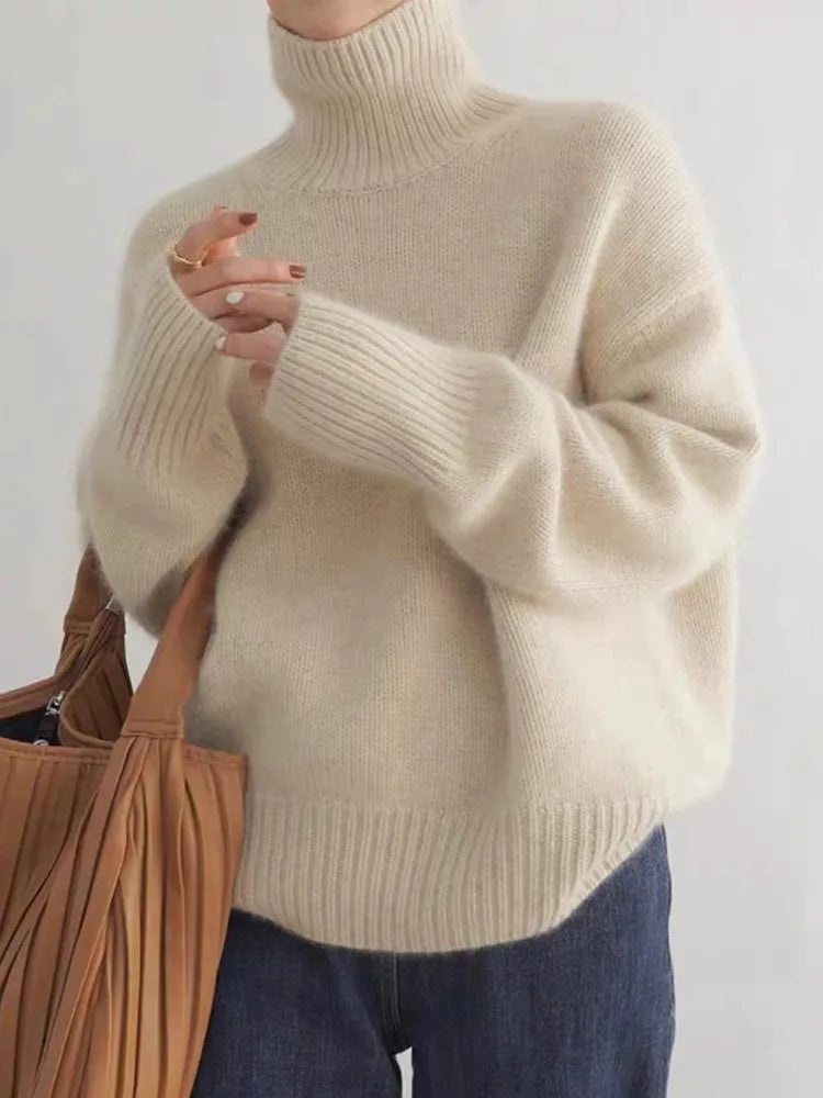 VERONIQUE | Pull col roulé en cachemire