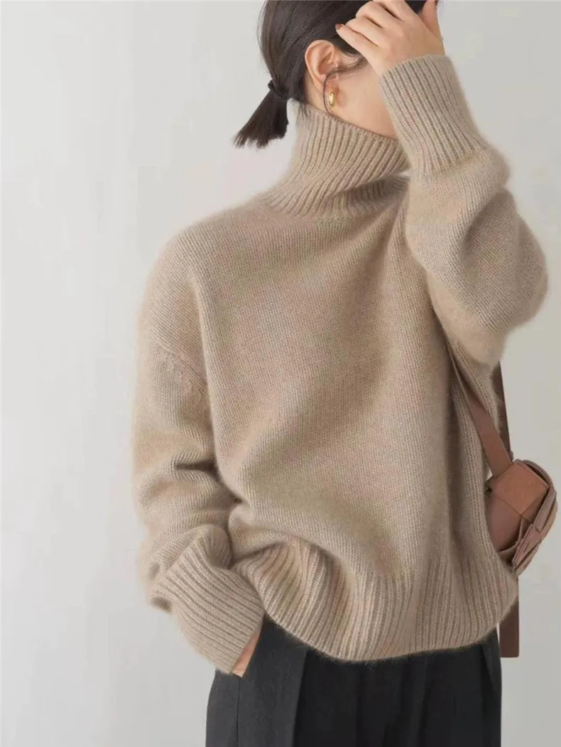 VERONIQUE | Pull col roulé en cachemire