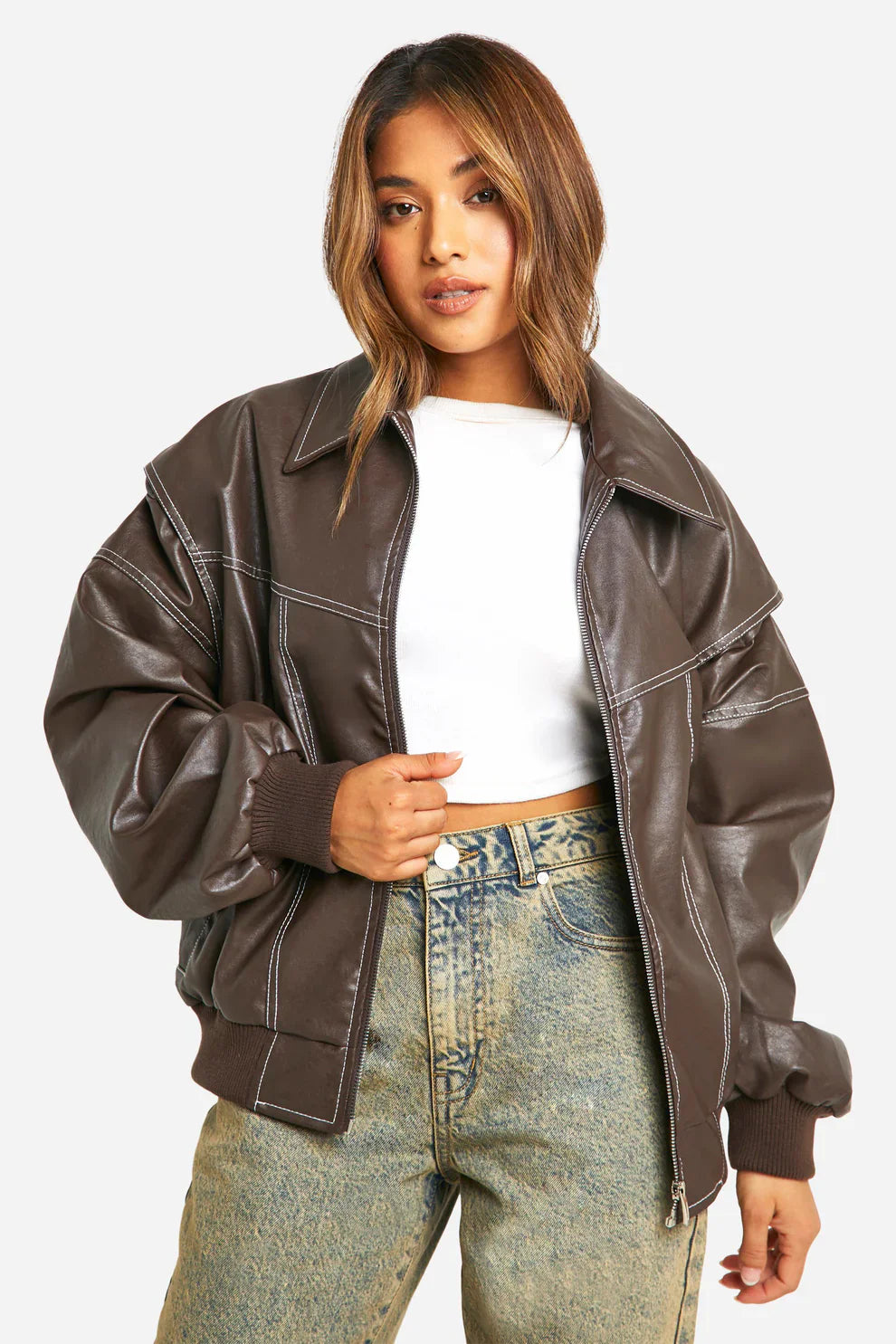 FAYE | Veste en cuir oversize