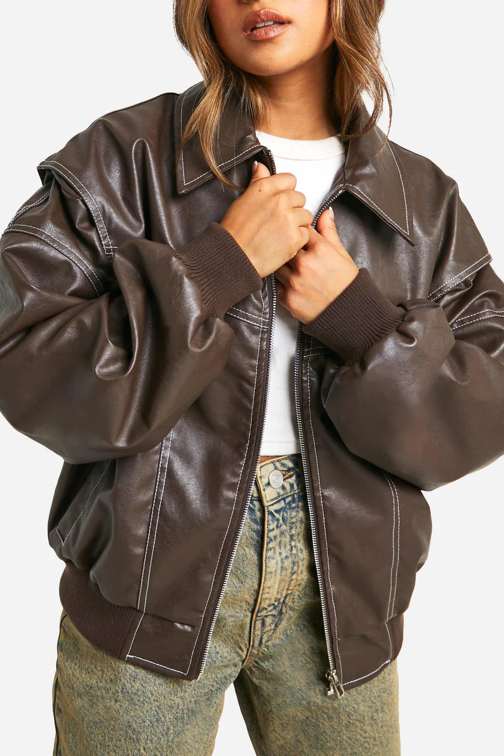 FAYE | Veste en cuir oversize