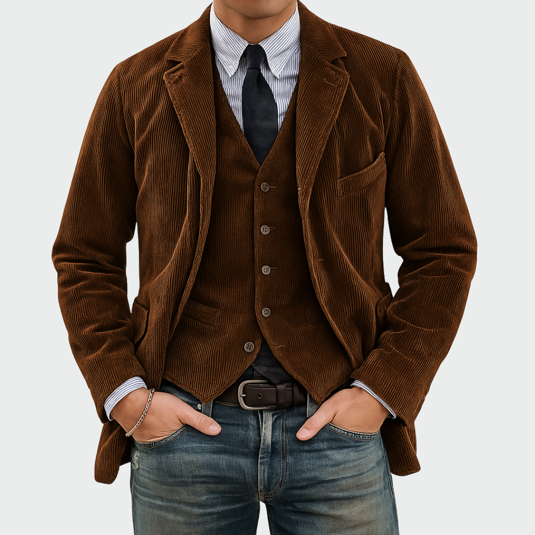 ANTOINE | Ensemble 2 pièces: Blazer et Gilet en Velours