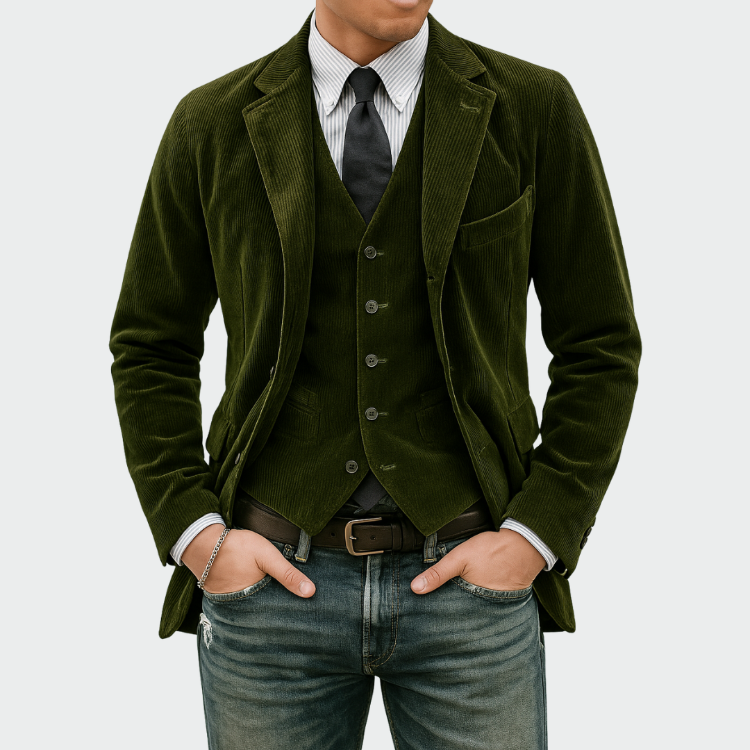 ANTOINE | Ensemble 2 pièces: Blazer et Gilet en Velours
