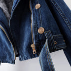 ANAÏS – Veste en denim avec col en fourrure de renard