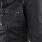 LINDA | Veste en cuir à la mode avec capuche