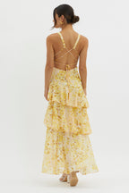 OLIVIA | Robe mi-longue droite Bloom