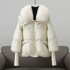 INÈS | Manteau femme chic avec col fourrure
