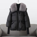 INÈS | Manteau femme chic avec col fourrure