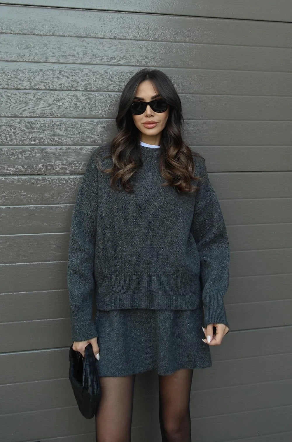 JULIETTE | Ensemble jupe en maille (top + jupe)