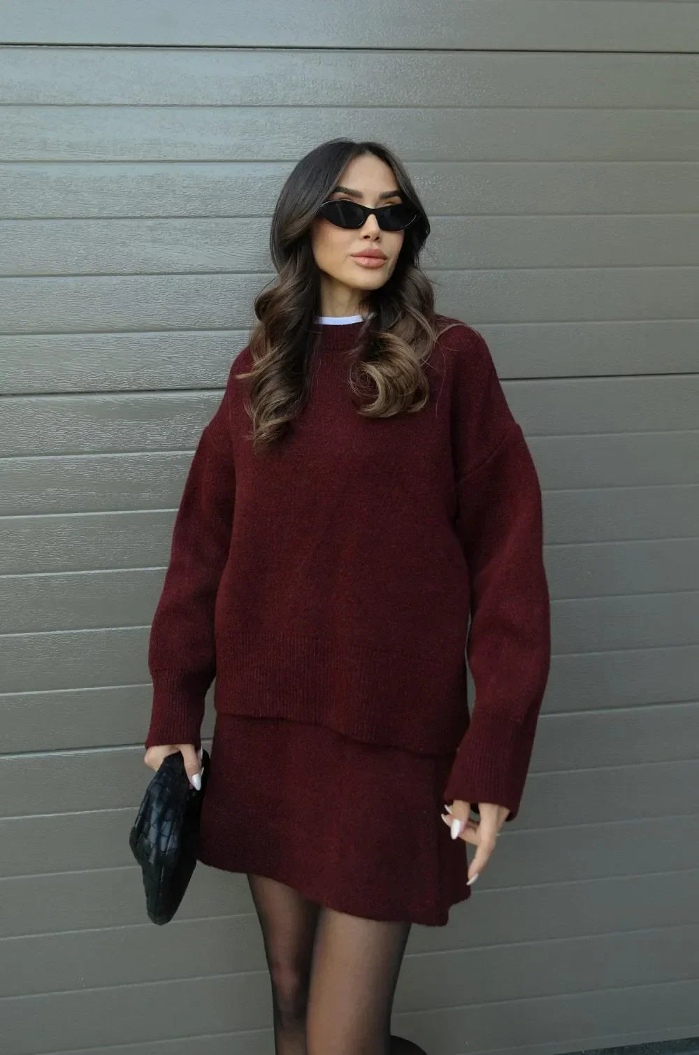 JULIETTE | Ensemble jupe en maille (top + jupe)