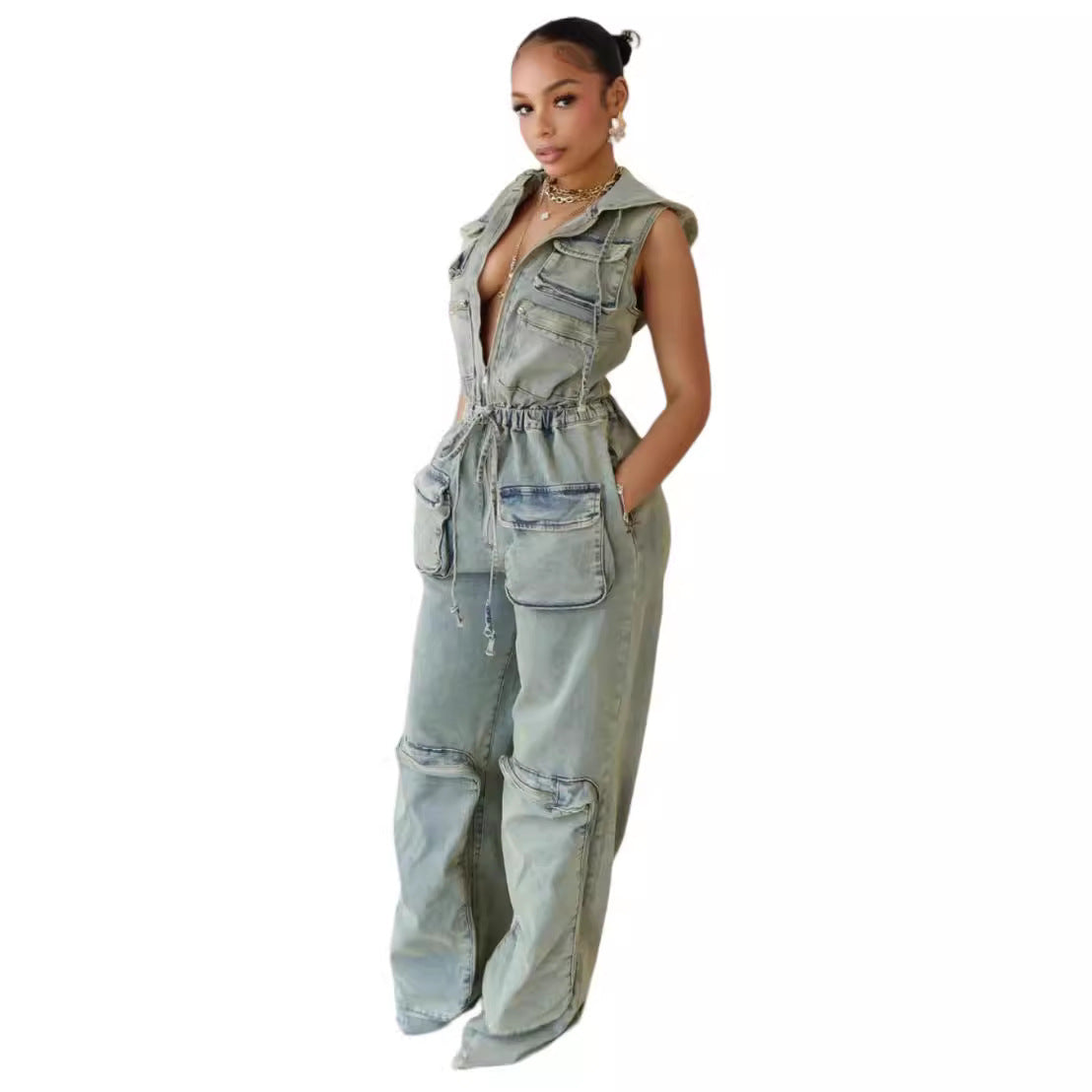 YONA | Combinaison une-pièce stretch à capuche au style casual et tendance