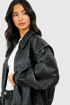 FAYE | Veste en cuir oversize