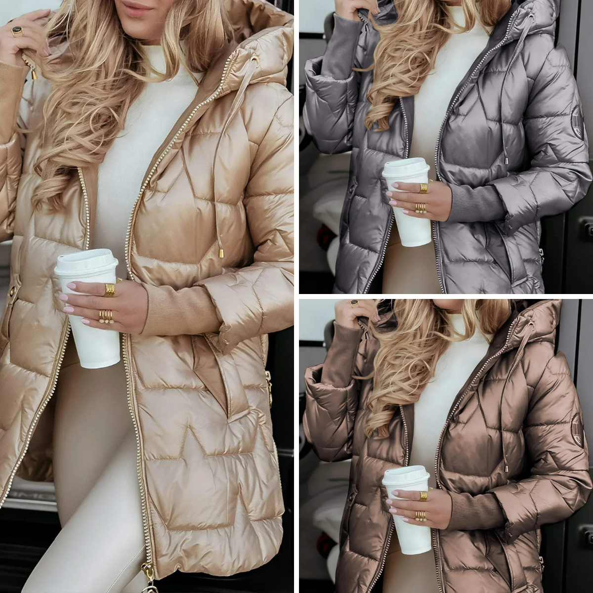 EMMA | Manteau d’hiver élégant – capuche pratique et rembourrage douillet